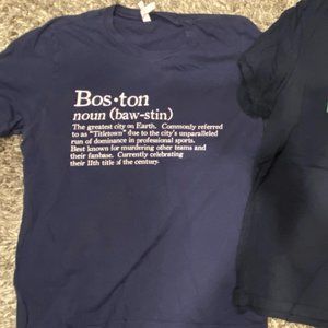 Barstool Boston City of champions tee shirt, large, navy, good condition